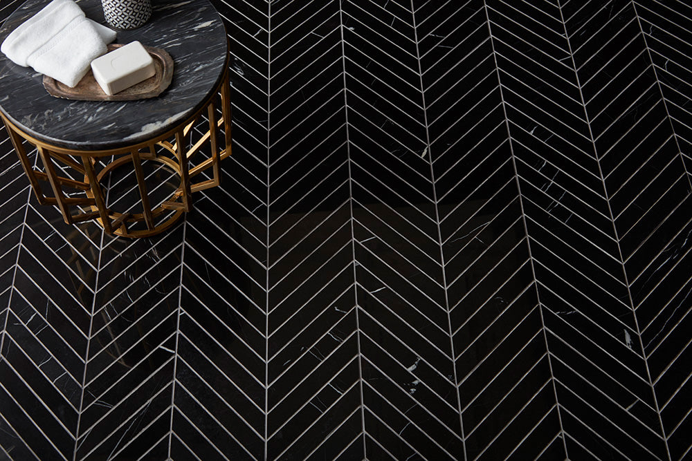 Nero Marquina Chevron 10x14