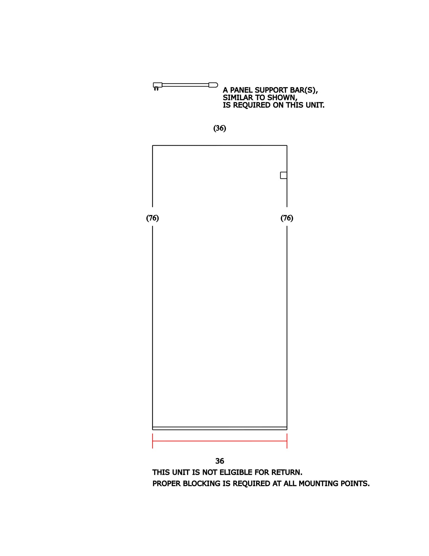 Glass Shower Screen 36"x76"