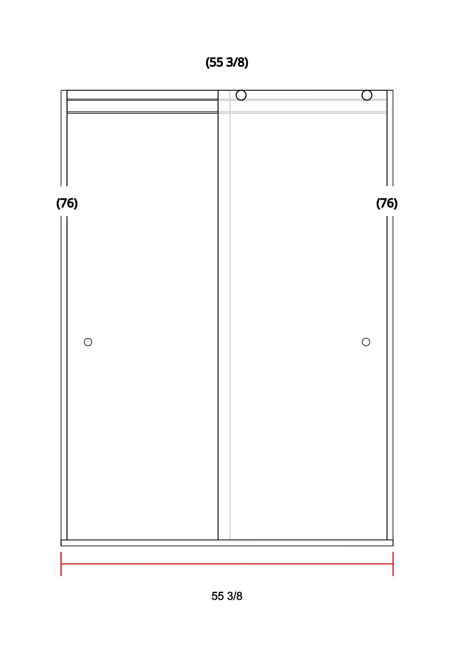 Glass Shower Enclosure 55"x76"