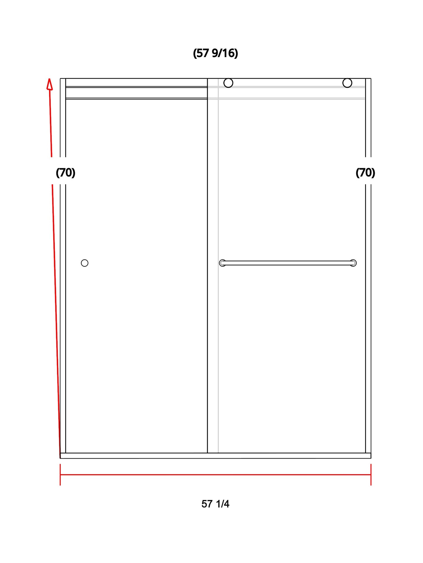 Glass Shower Enclosure 58"x70"