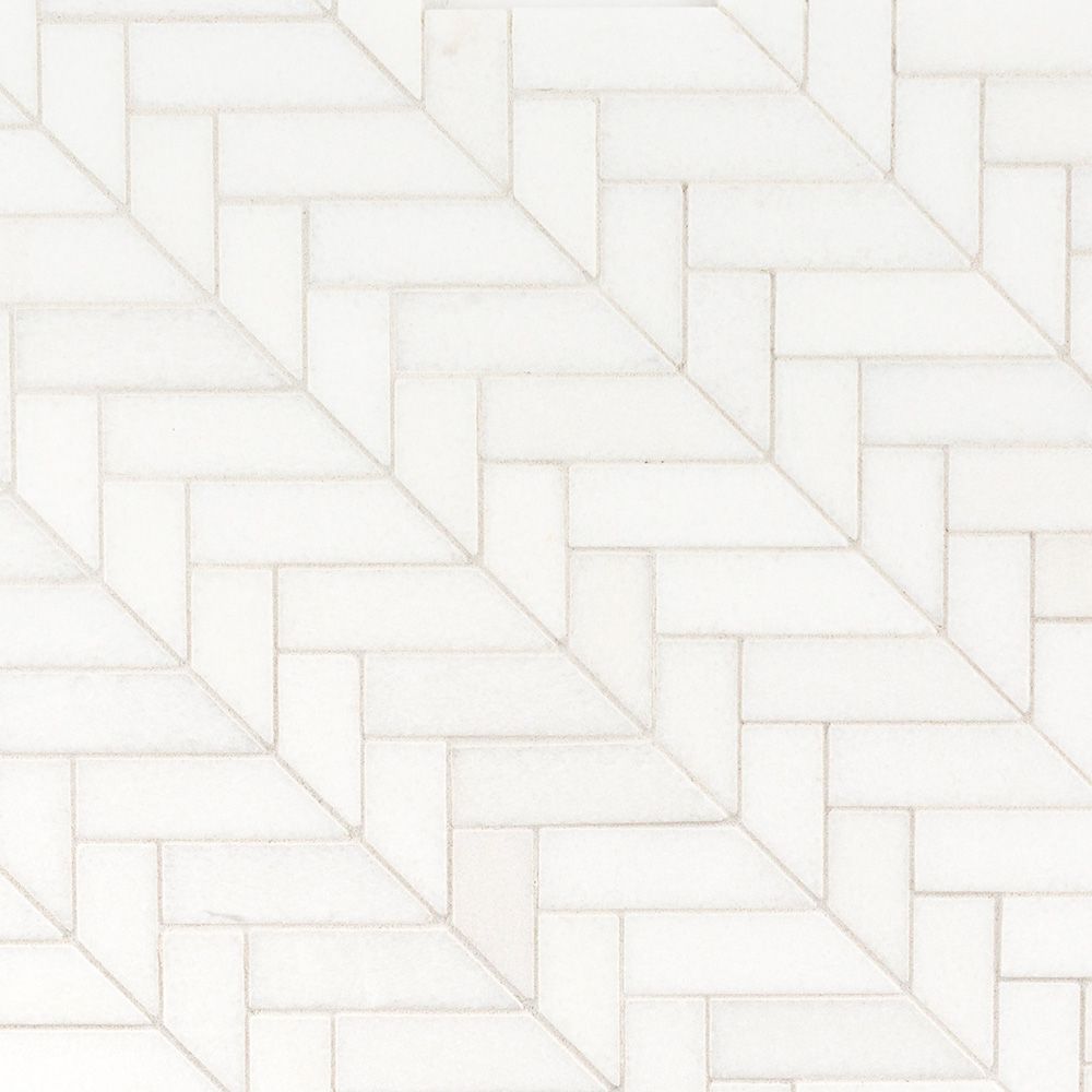 Thassos Mod Herringbone 11x12