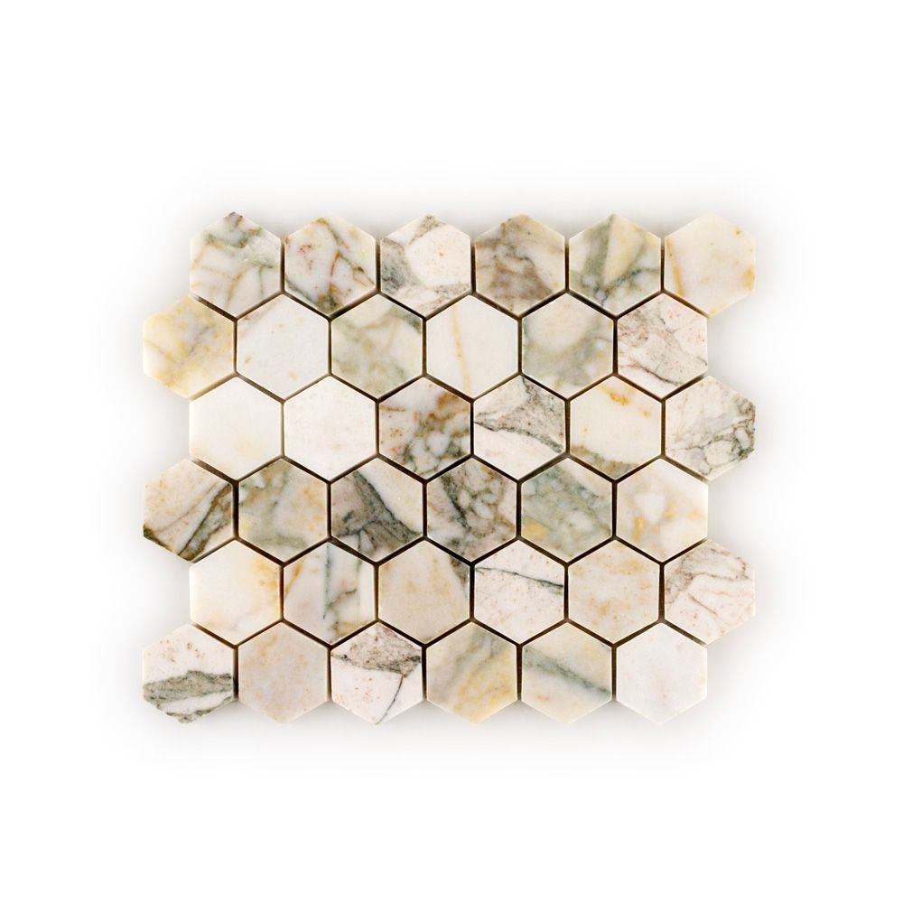 Calacatta Verde 2" Hexagon 10x12