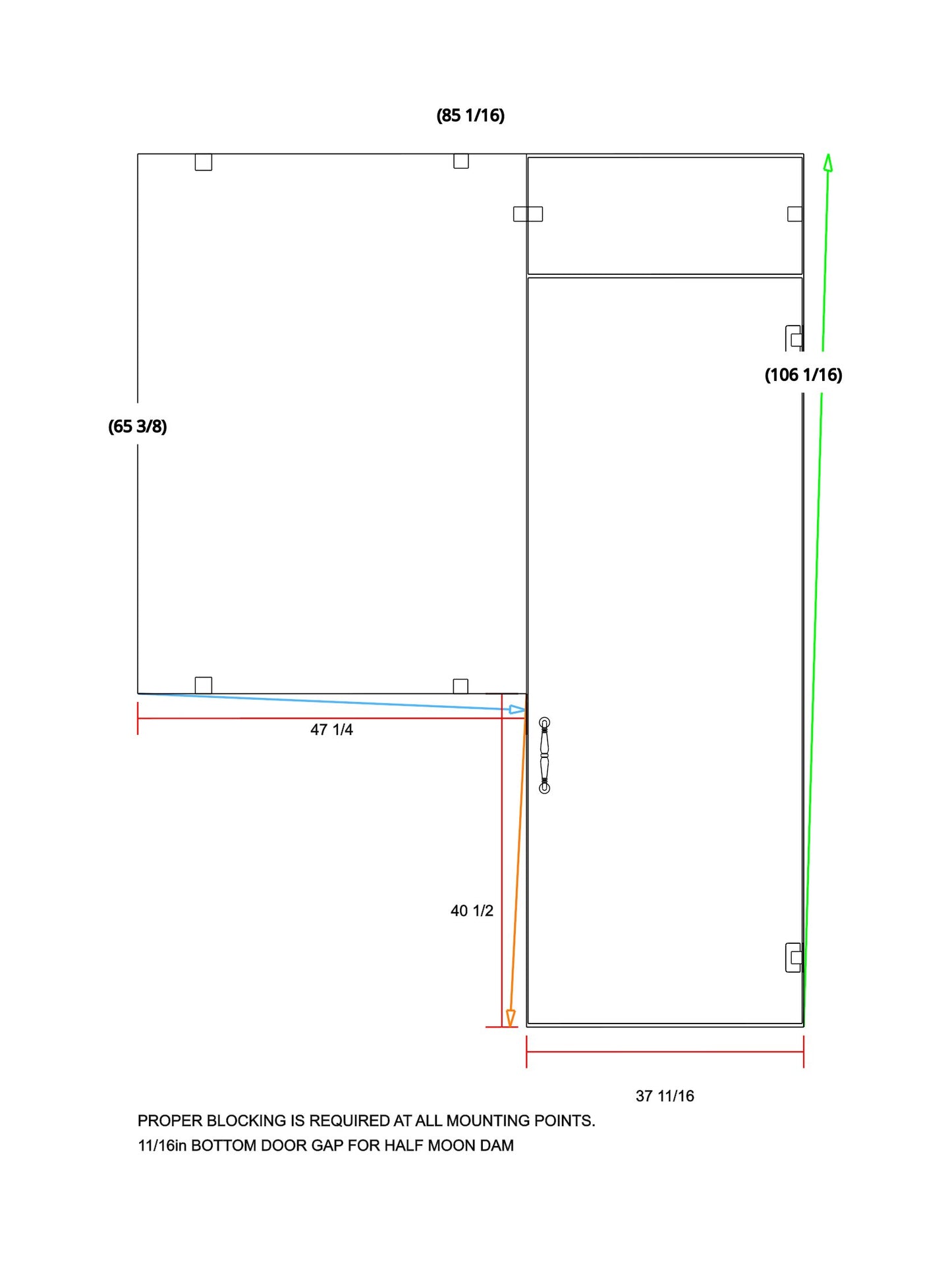 Glass Shower Enclosure 85"x76"