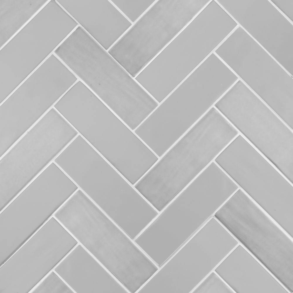 Matte/Gloss Grey Brick Herringbone 11x15