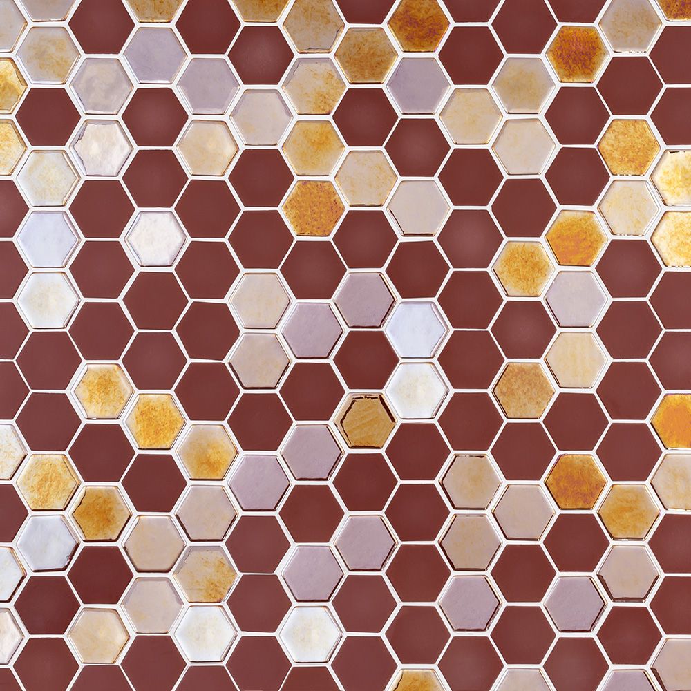 Burgundy Brill Hexagon 11x12