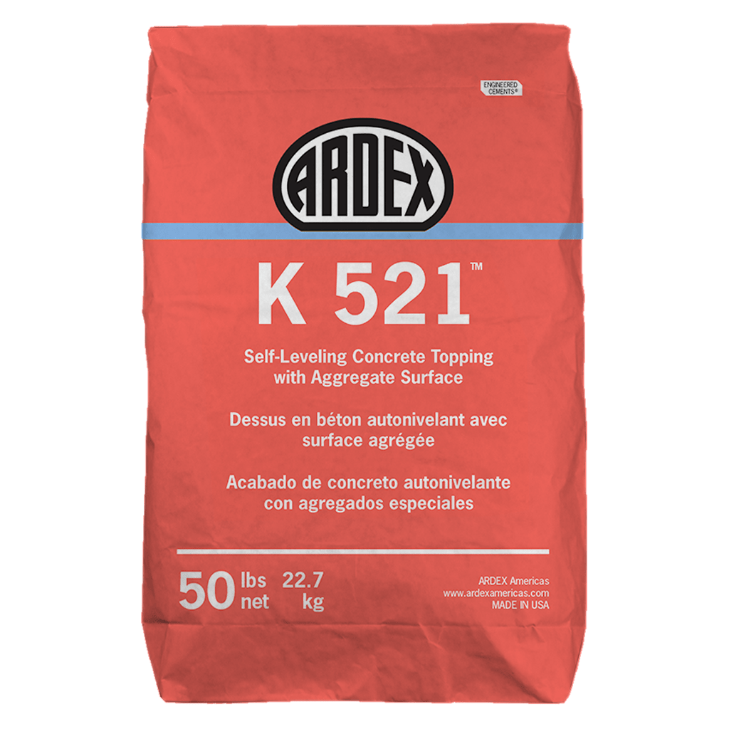 ARDEX K 521 self-leveling concrete topping with aggregate surface, 50 LB bag