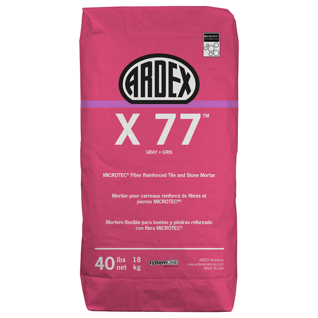 X 77 MICROTEC Fiber Reinforced Tile and Stone Mortar (GRAY)