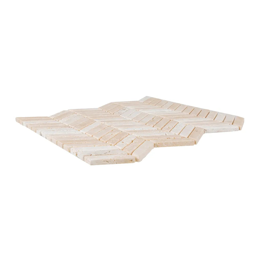 Beige Chevron Mosaic 12x14