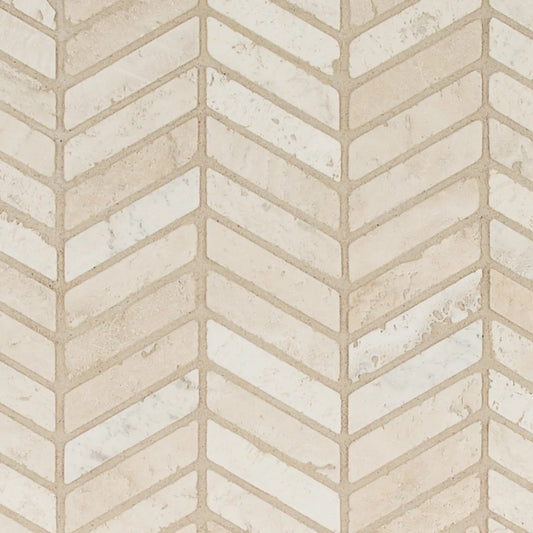 Beige Chevron Mosaic 12x14