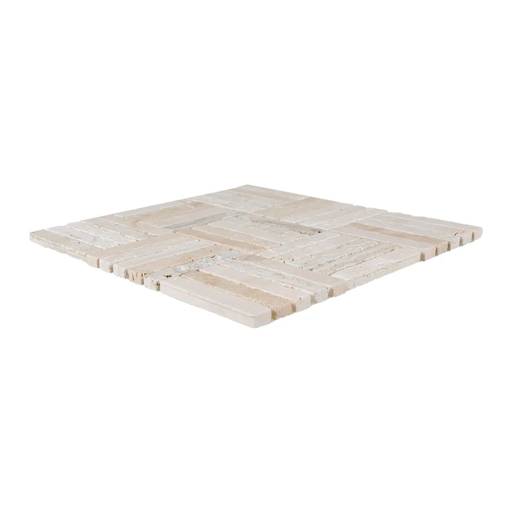 Beige Parquet Mosaic 12x12