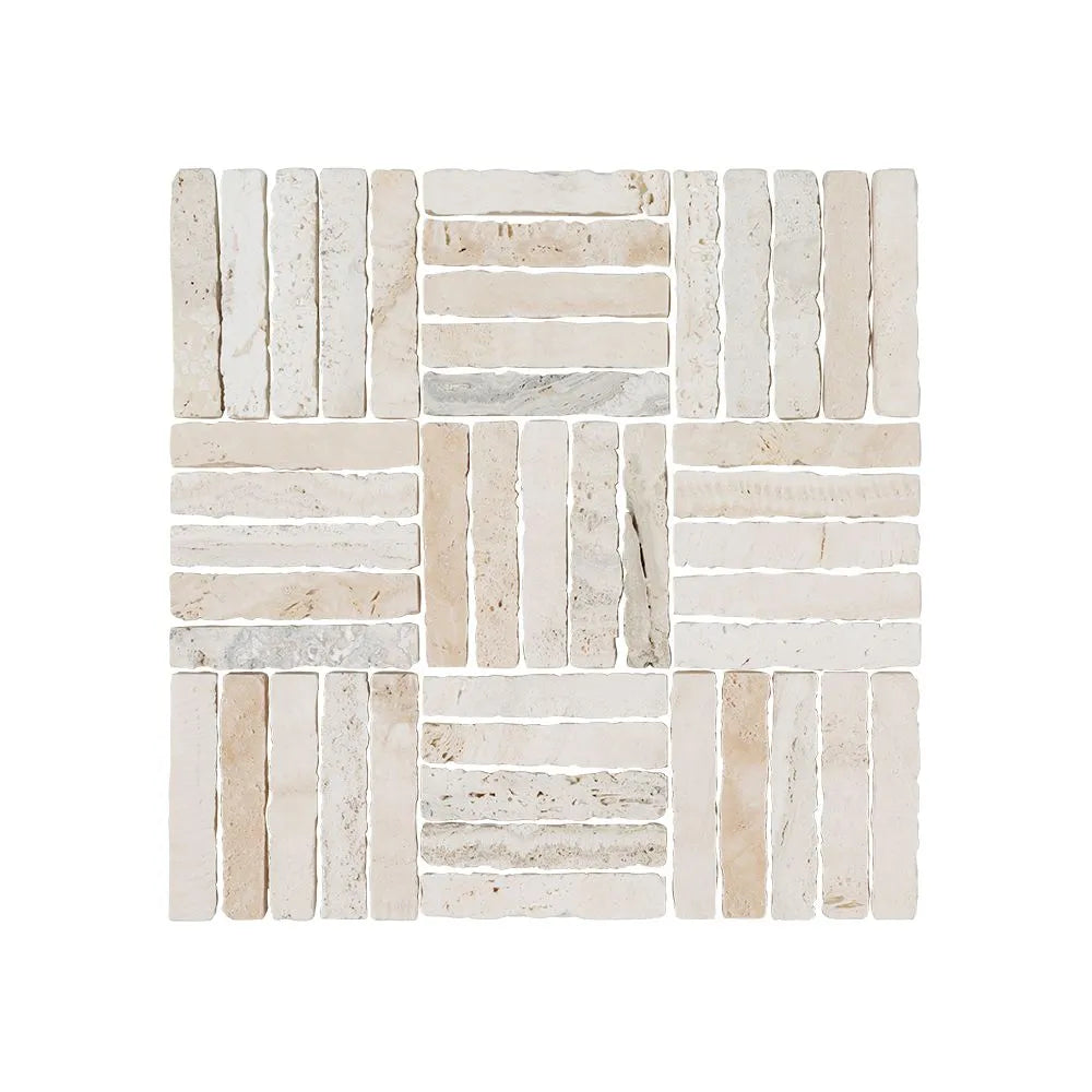 Beige Parquet Mosaic 12x12