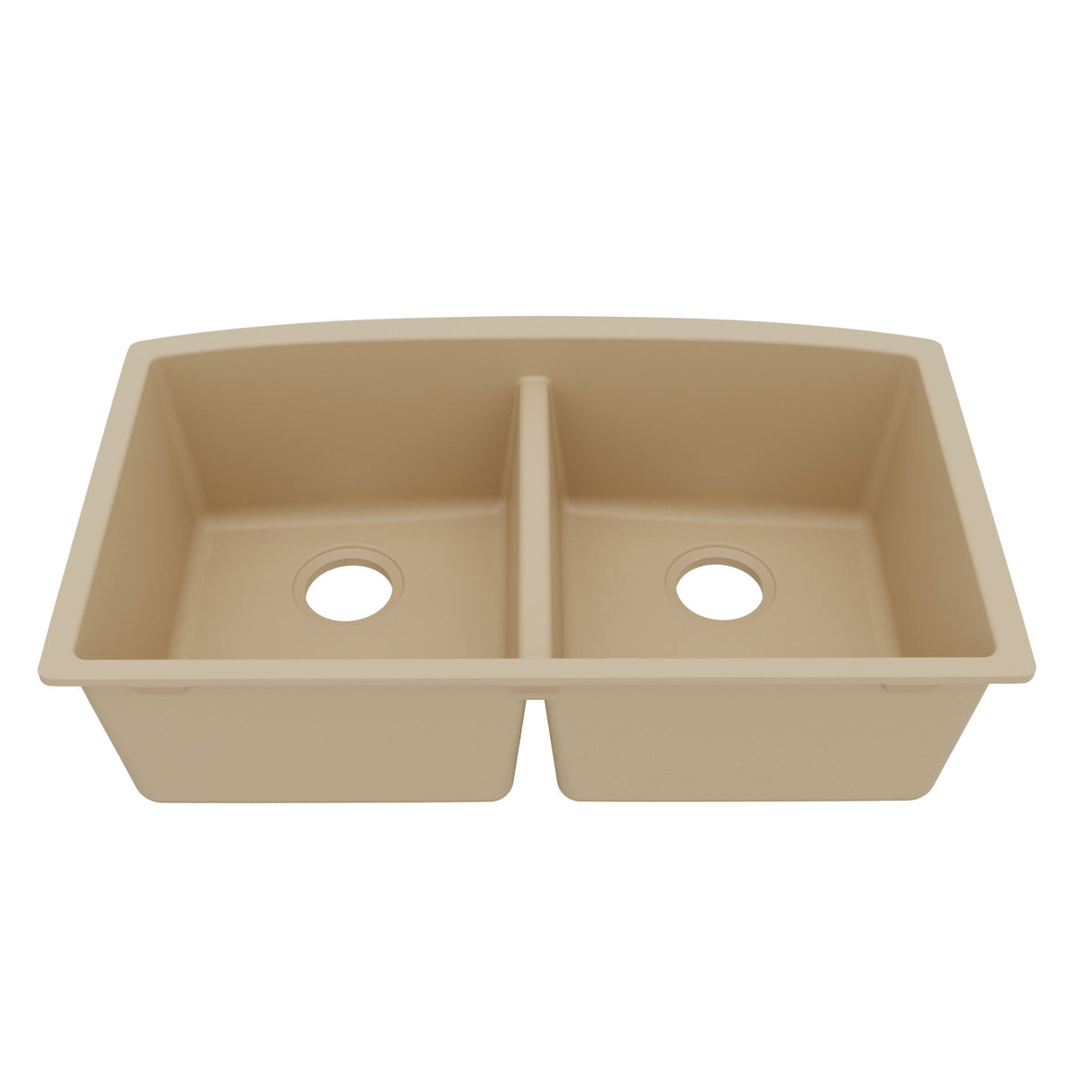 Bisque Double Equal Bowl Undermount Sink 32-1/2"