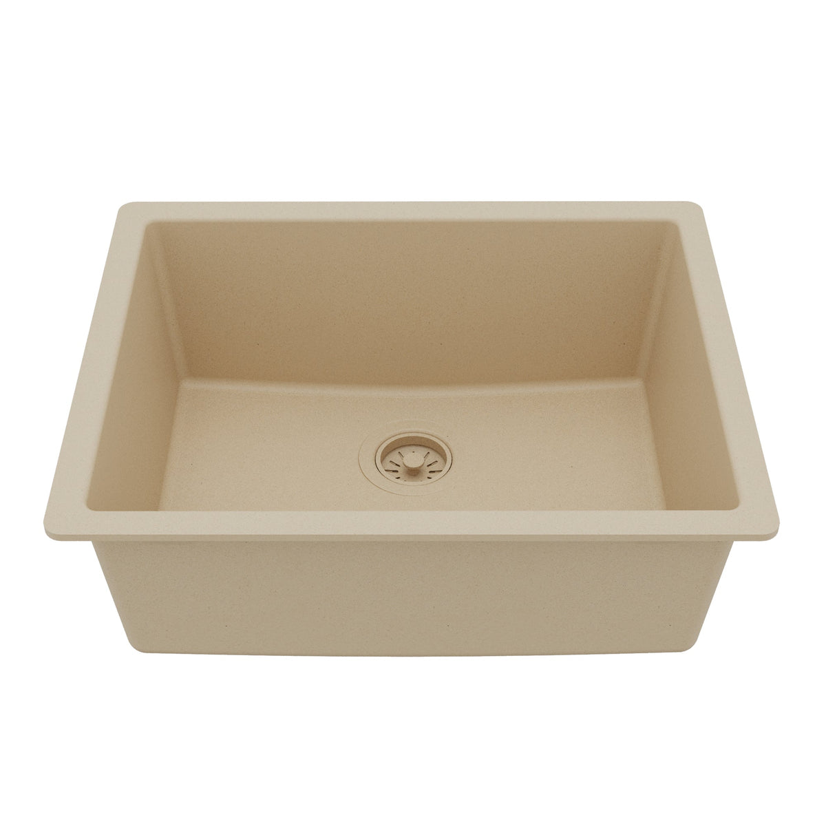 Bisque Single Bowl Undermount Sink 24-3/8"