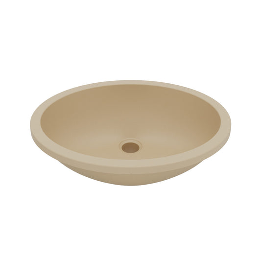 Bisque Vanity Bowl Seamless Undermount Sink 19"