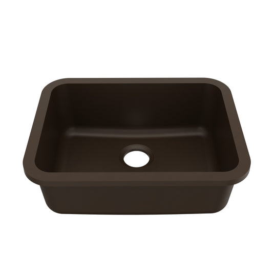 Brown Single Bowl Seamless Undermount Sink 24-1/4"