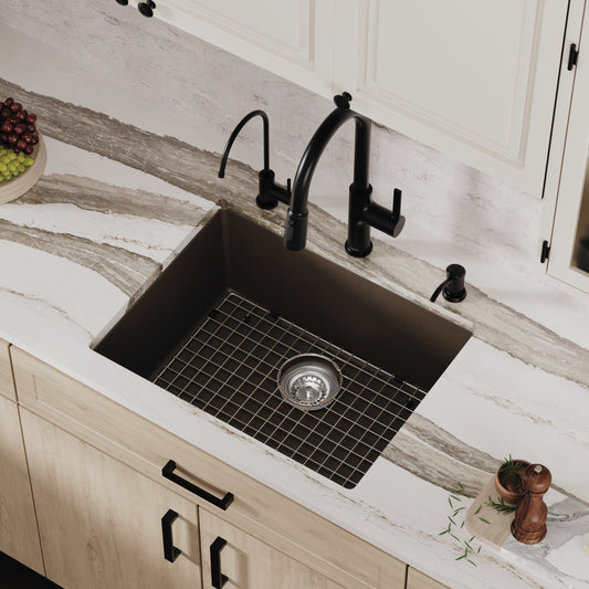 Brown Single Bowl Undermount Sink 24-3/8"