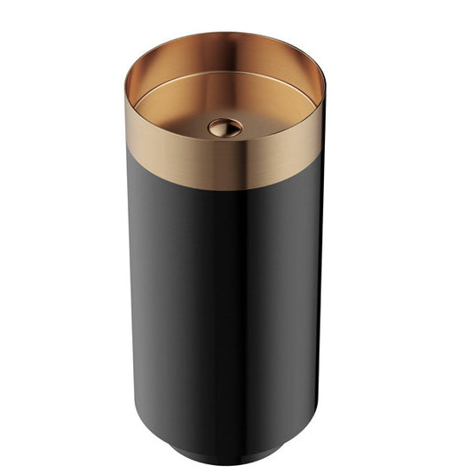 Brushed Copper Pedestal Vanity Sink 15"