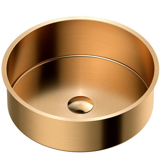 Brushed Copper Undermount Vanity Sink 15-3/4"