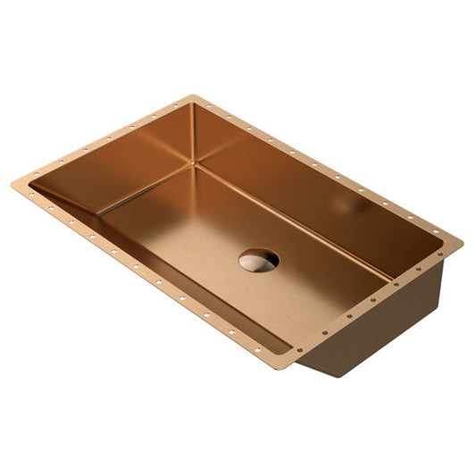 Brushed Copper Undermount Vanity Sink 23-5/8"