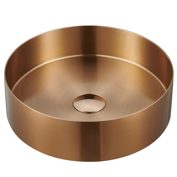 Brushed Copper Vessel Vanity Sink 14-1/8"