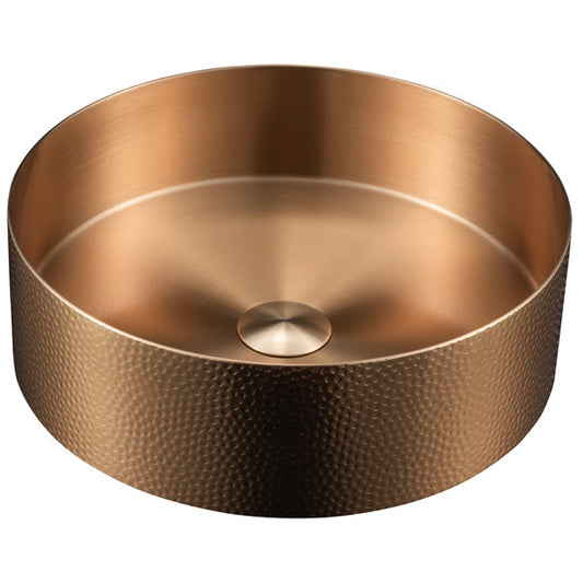 Brushed Copper Vessel Vanity Sink 15"
