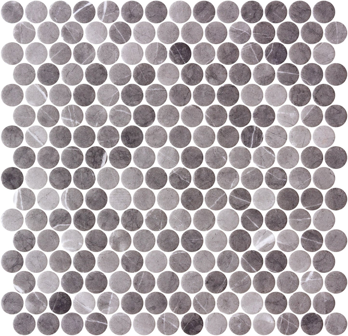 Herrera Grafite 3/4" Penny Round Mosaic