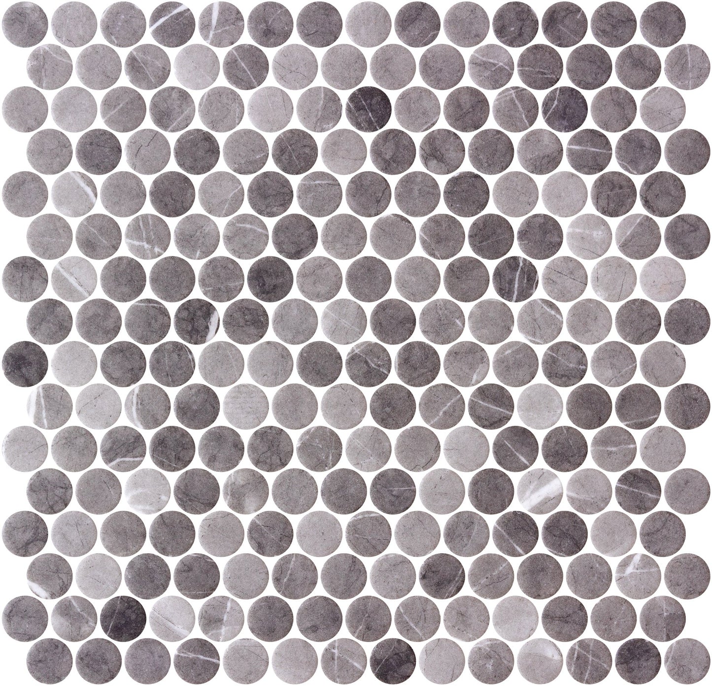 Herrera Grafite 3/4" Penny Round Mosaic