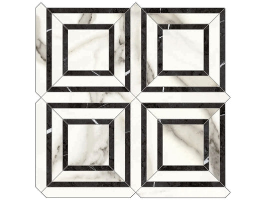 6x6 Piazza Calcatta Oro Mosaic