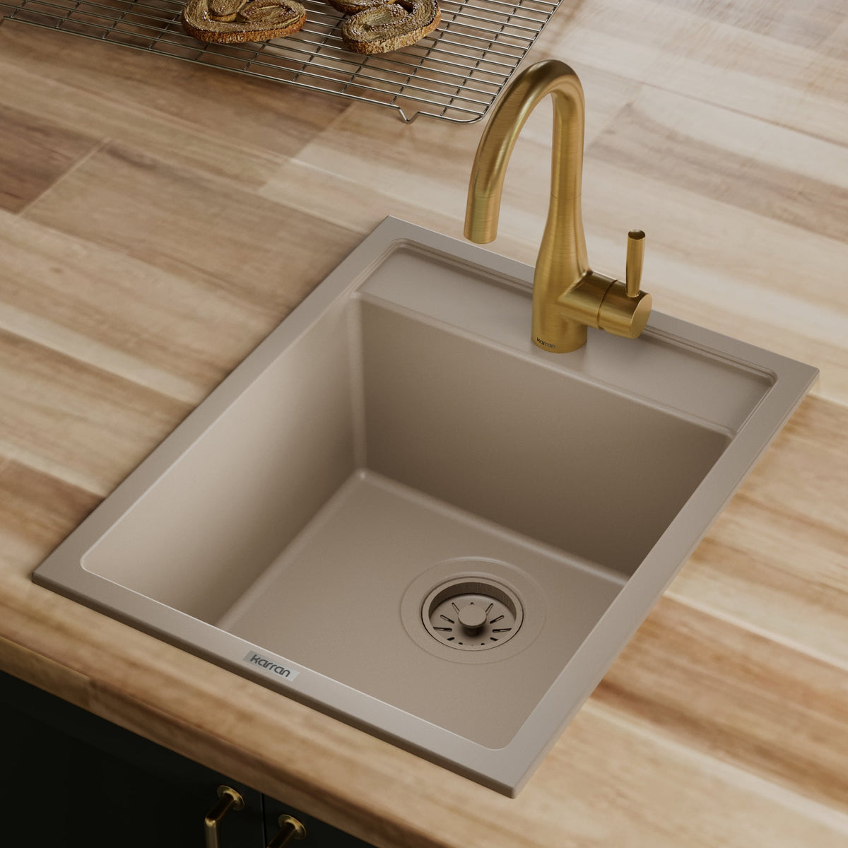 Concrete Bar/Prep Bowl Top Mount Sink 15-3/4"