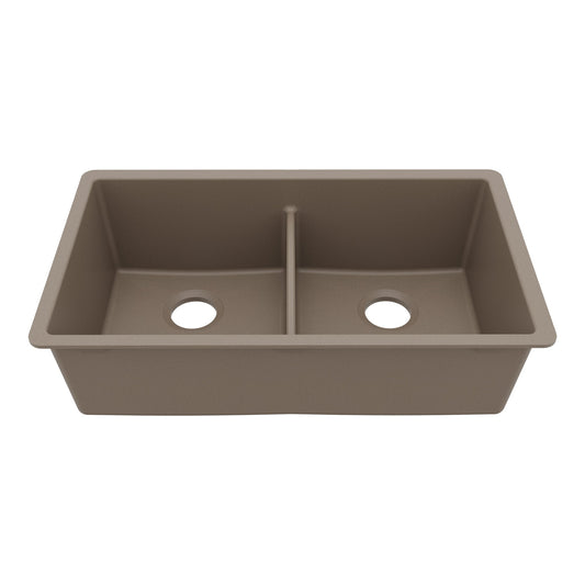 Concrete Double Equal Bowl Undermount Sink 32-3/8"