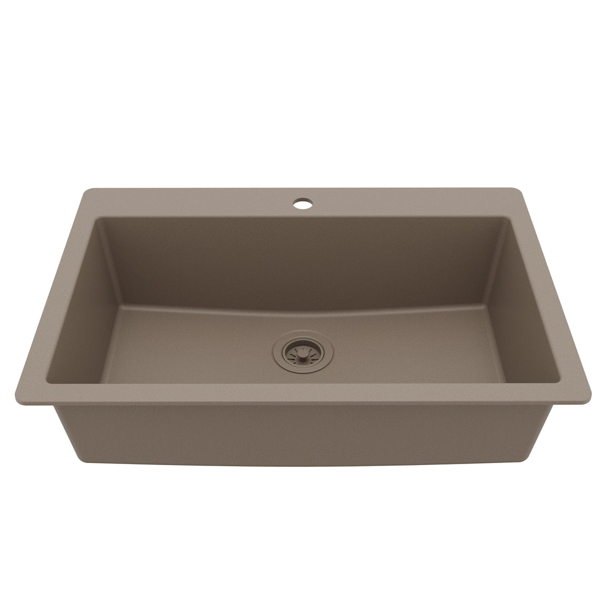 Concrete Large Single Bowl Top Mount Sink 33"