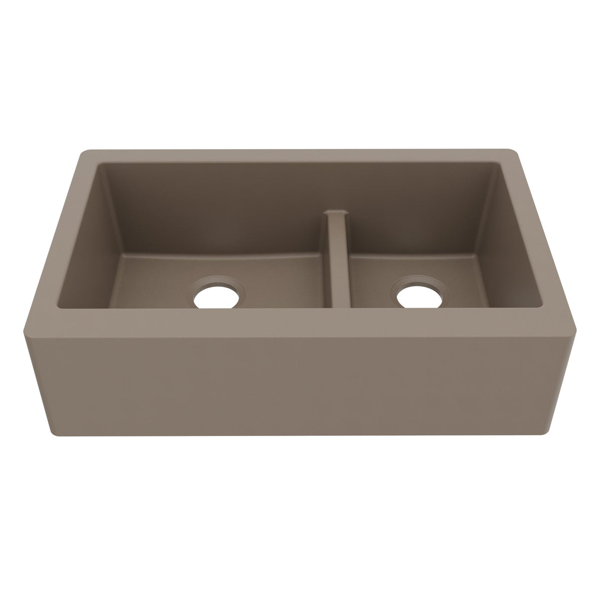Concrete Large/Small Bowl Farmhouse Sink 34"