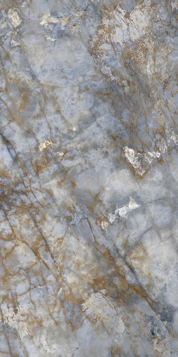 Close-up of a textured stone surface with gray and brown tones