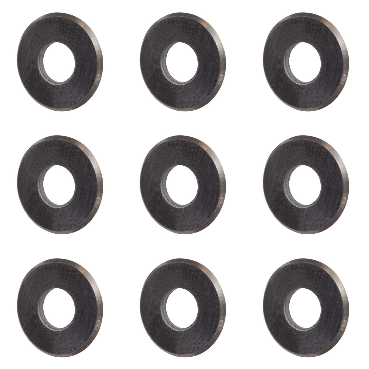 Nine black wheels arranged in a 3x3 grid on a white background