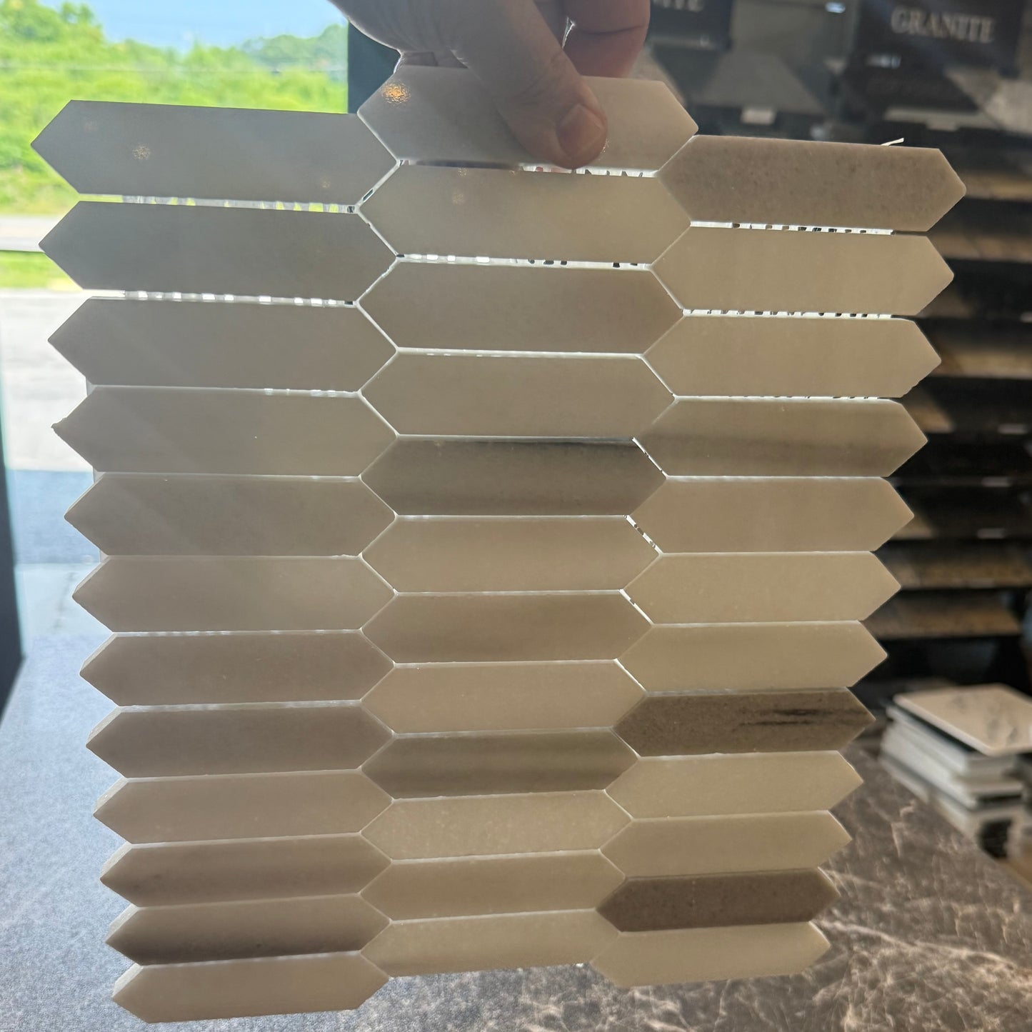 Frost White Baby Picket 1x3 Polished