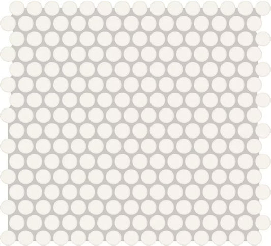 Designer White Penny 1x1 Matte