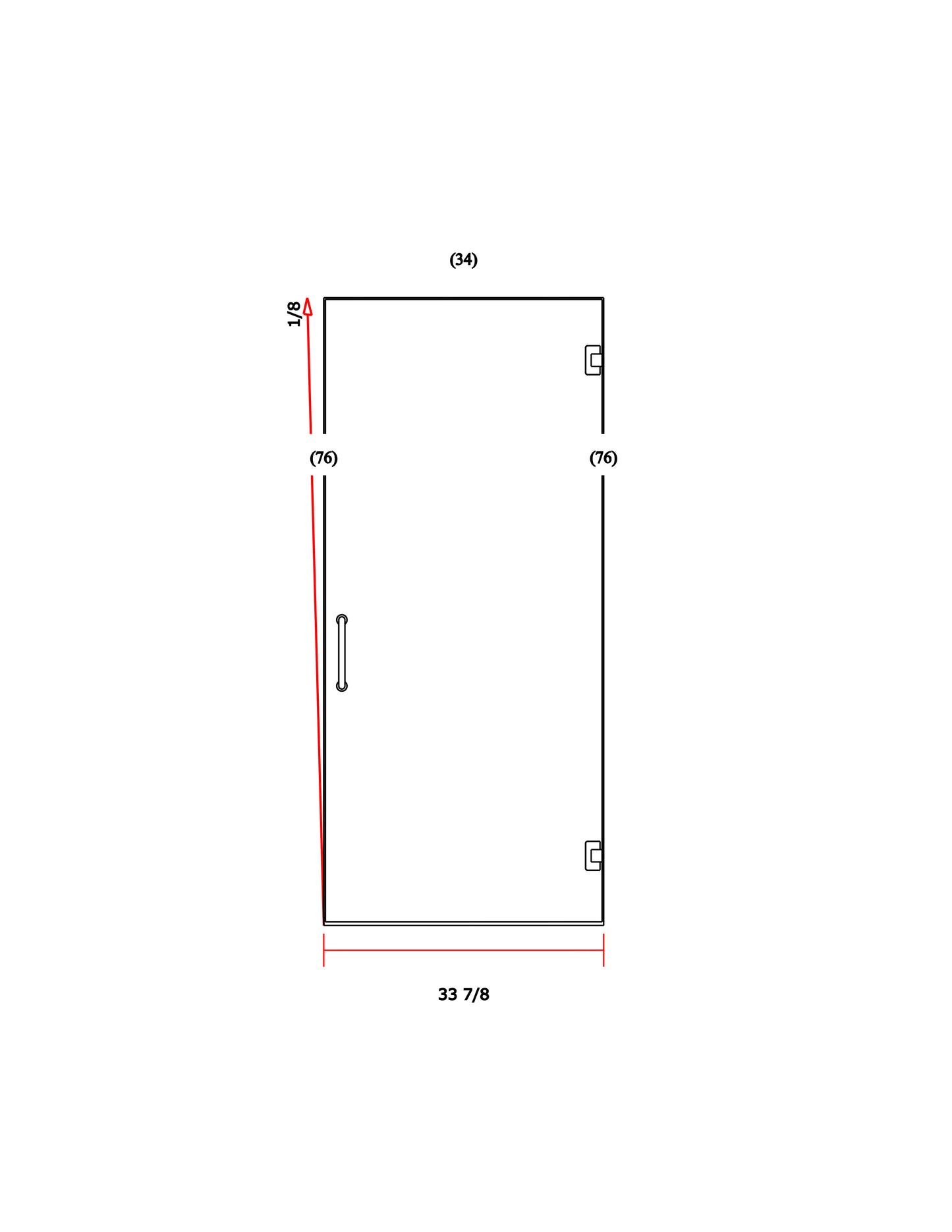 Glass Shower Door 34"x76"