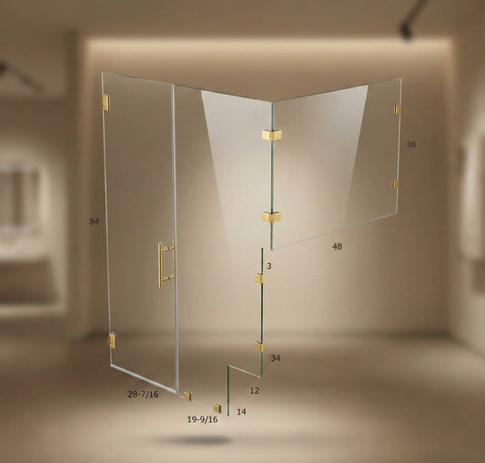 Glass Shower Enclosure 63" x 48" x 84"