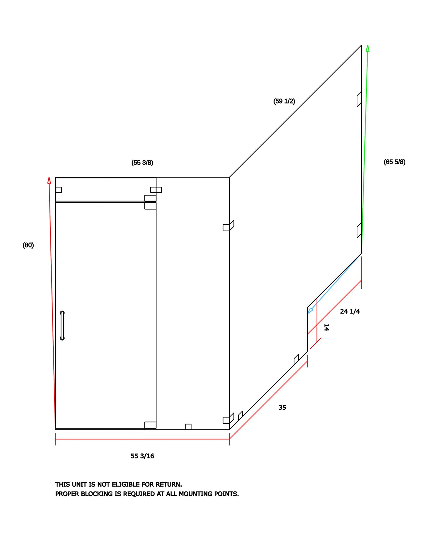 Silk Door & Panel With Return 55-3/16"x59-1/4"x80"
