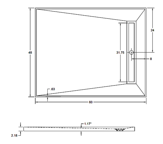 Envelope Linear Drain 48x60