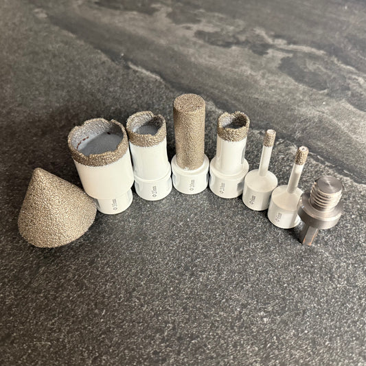 Fast Diamond Set 1-3/8", 1", 3/4", 1/4", 2" Bevel Bit, 3/4" Shaping Bit