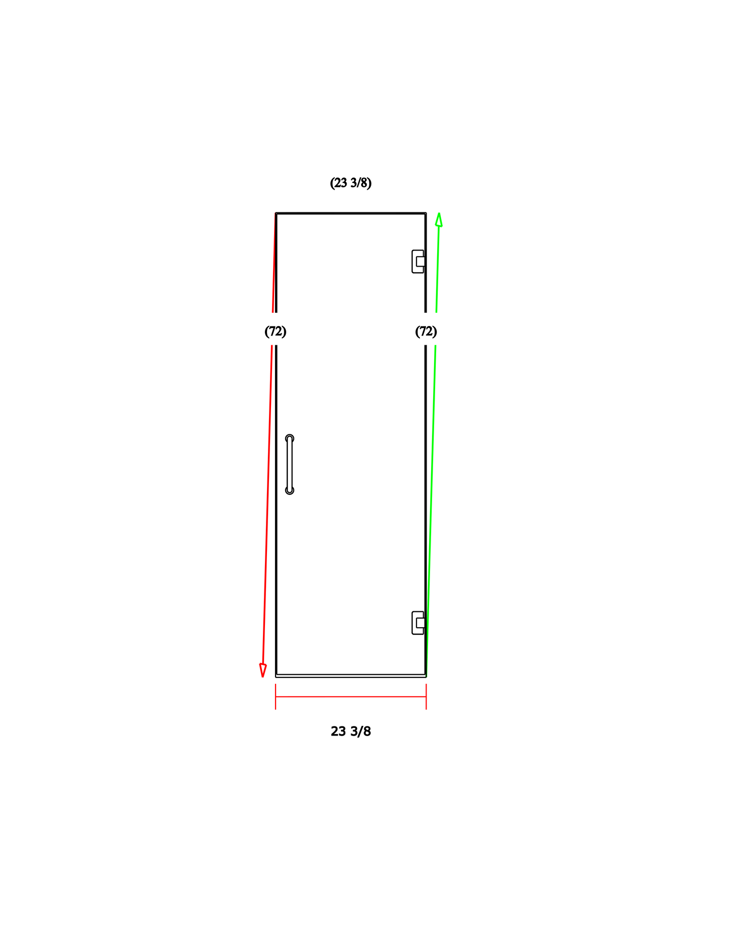 Glass Shower Door 23-3/8"x72"