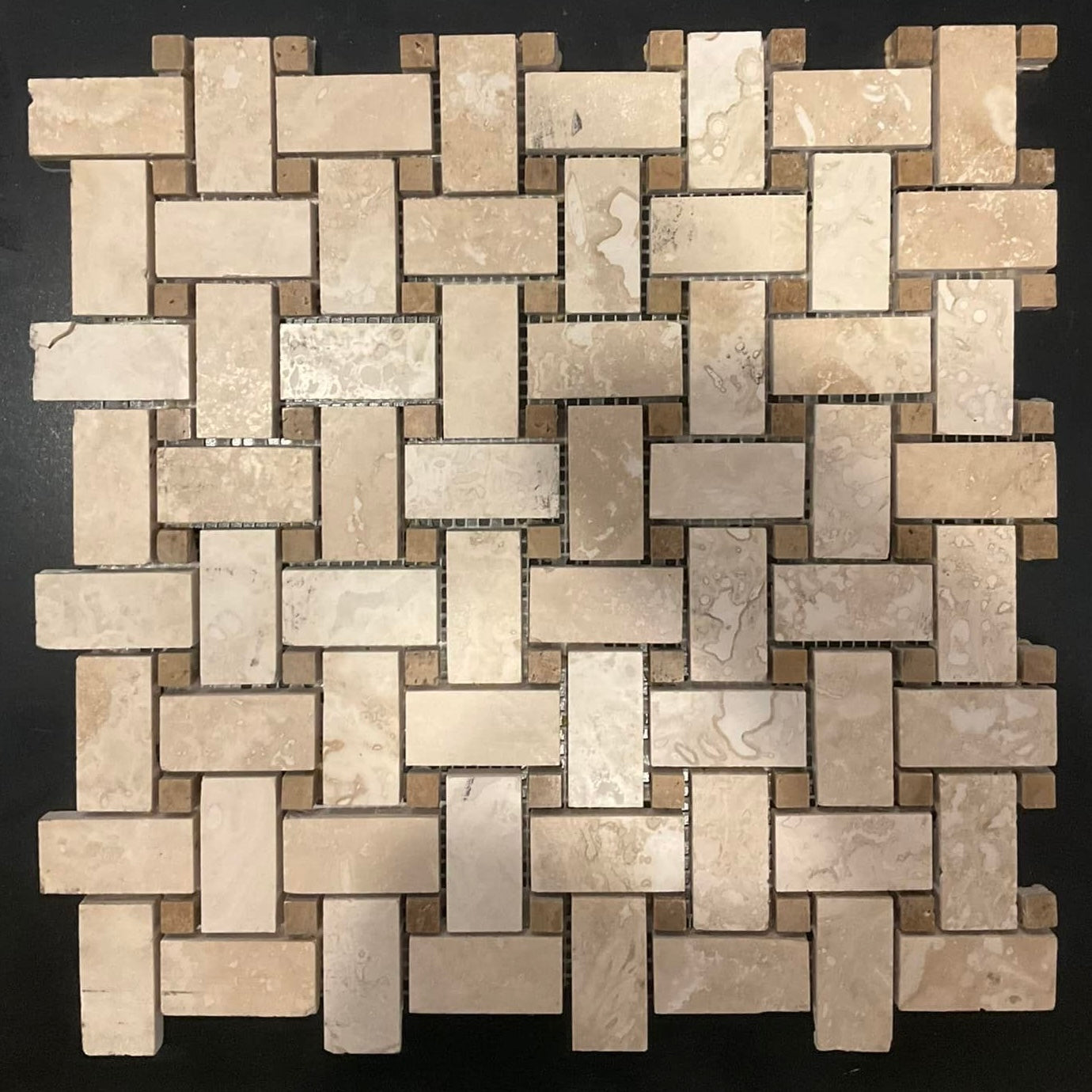 Ivory Basketweave 1x2 Honed