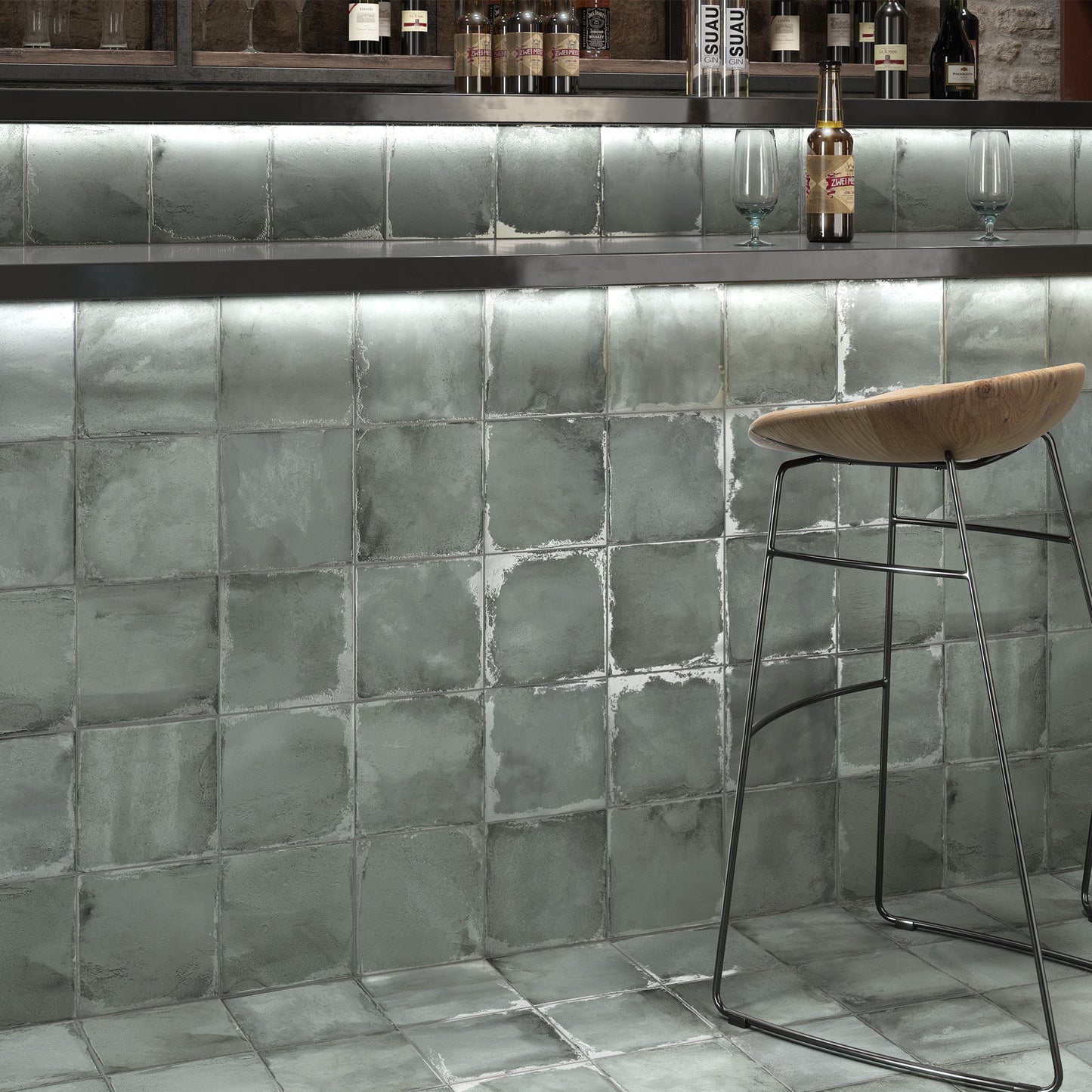 Geometric Calm Eco Green 8x8 Porcelain Tile