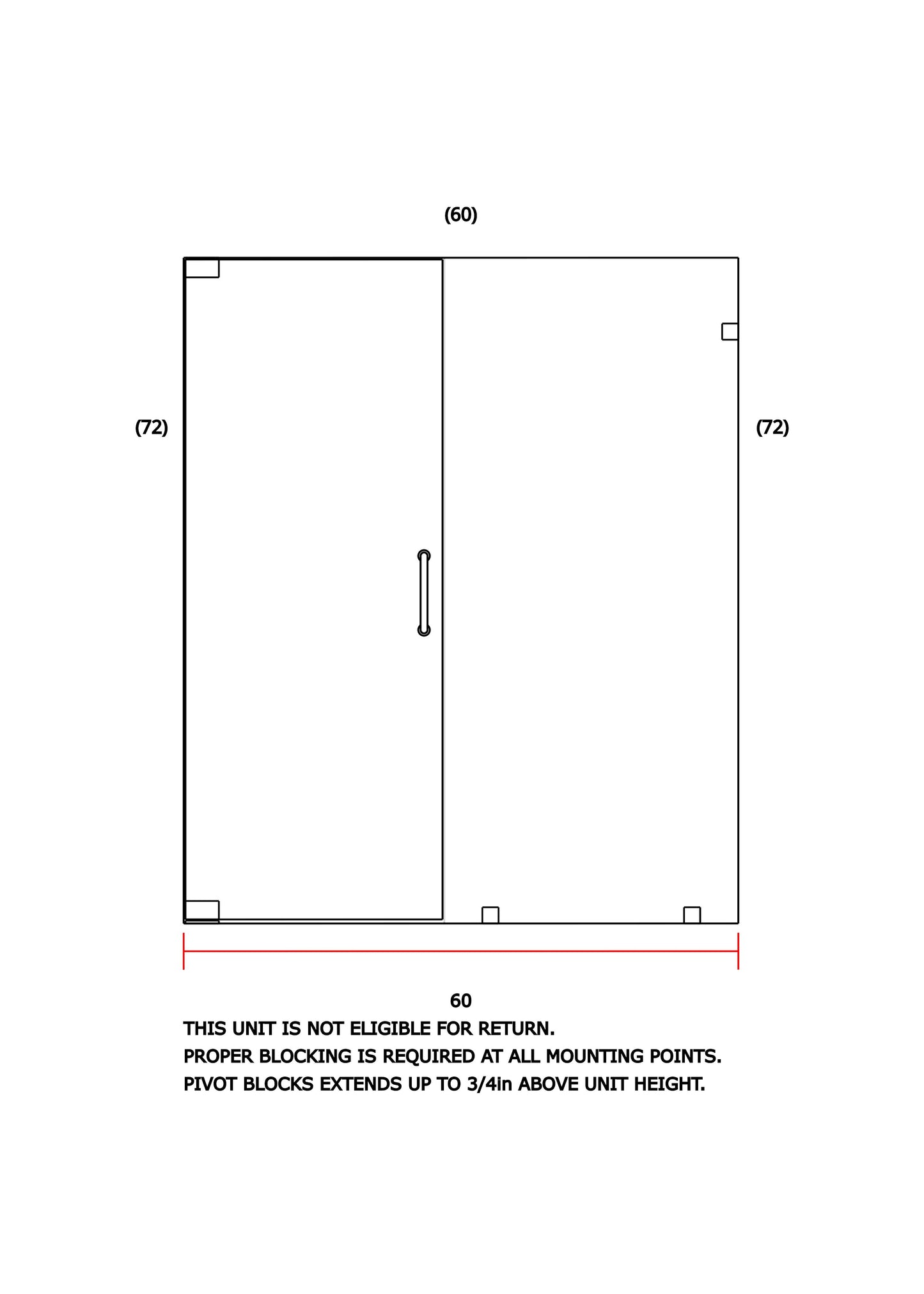 Glass Shower Enclosure 60"x72"