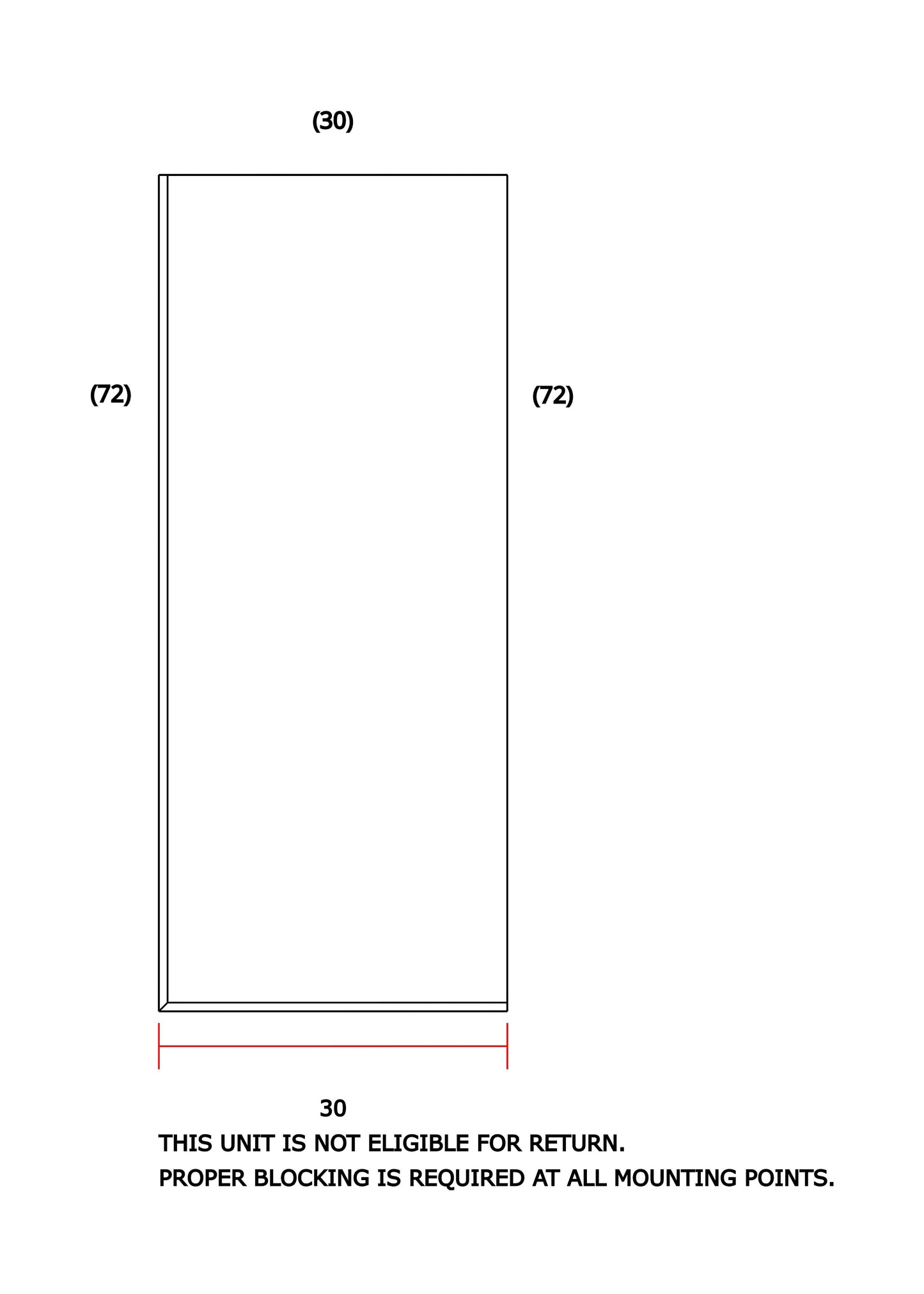 Glass Shower Panel 30"x72"
