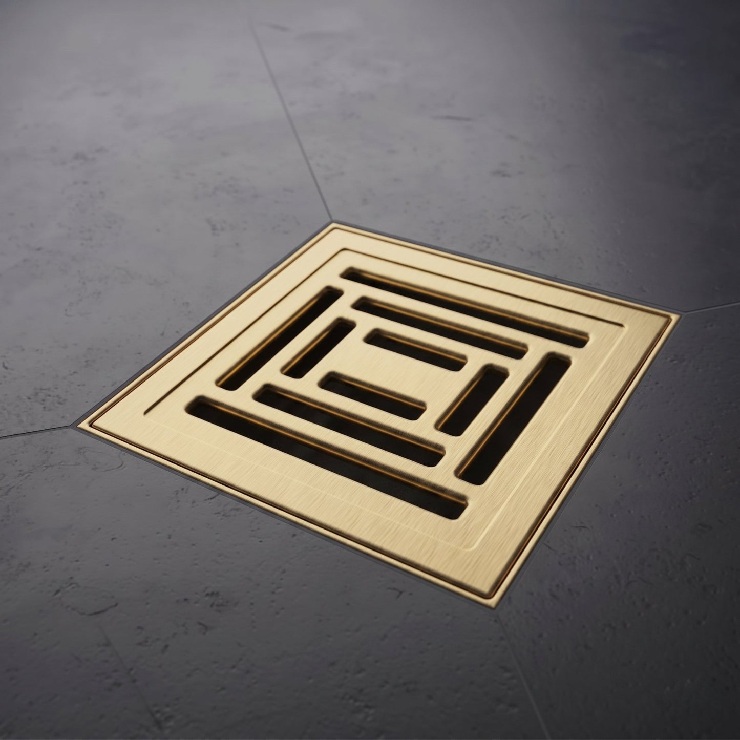 Gold Unica Drain 4x4 Brushed