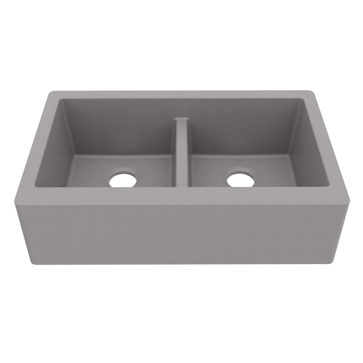 Grey Double Equal Bowl Farmhouse Sink 34"