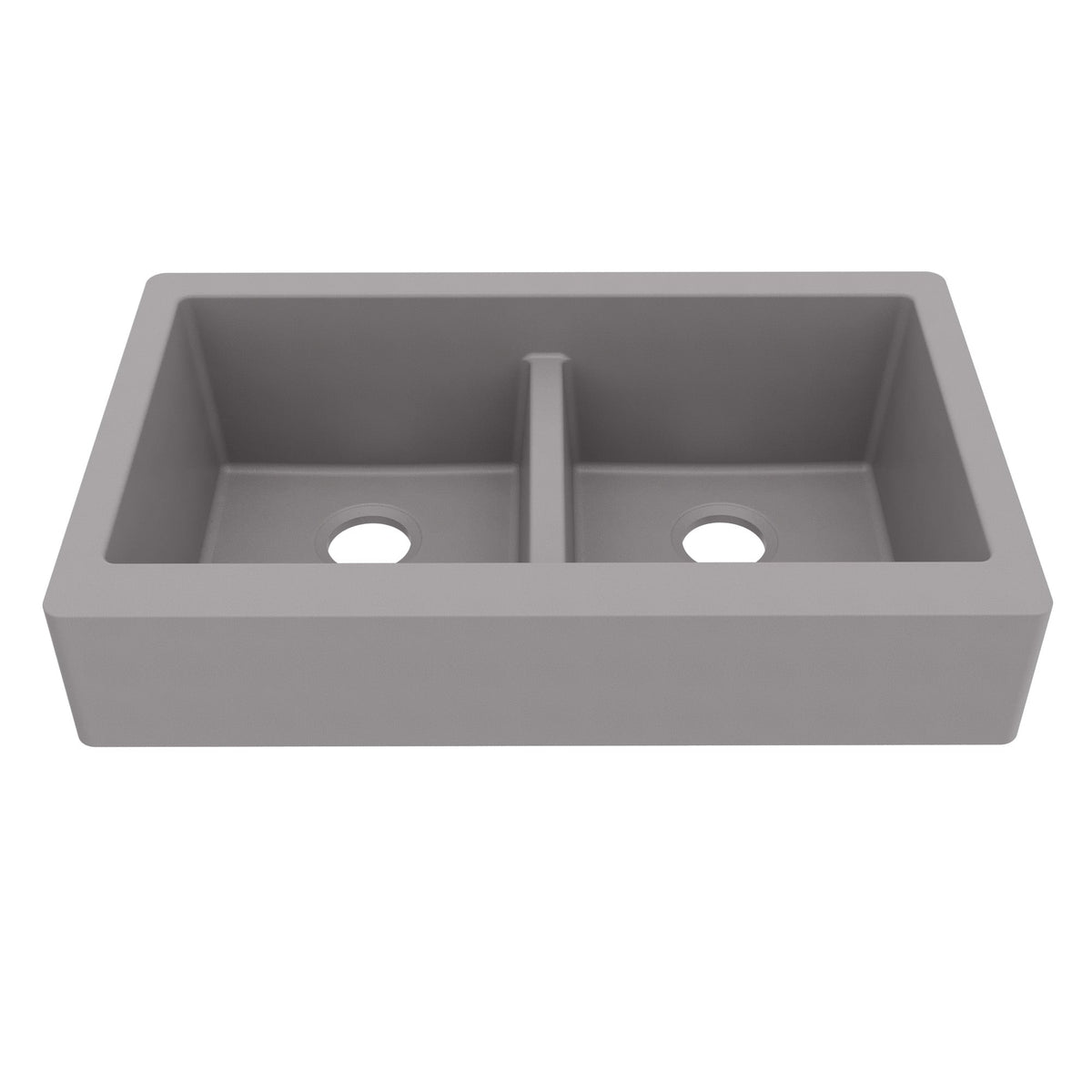 Grey Retrofit Double Equal Bowl Farmhouse Sink 34"