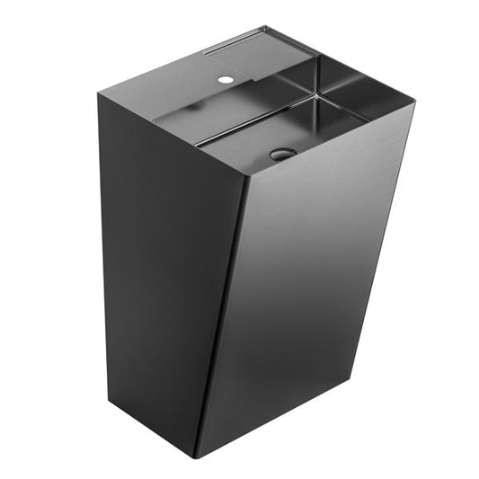 Gunmetal Grey Pedestal Vanity Sink 19-5/8"